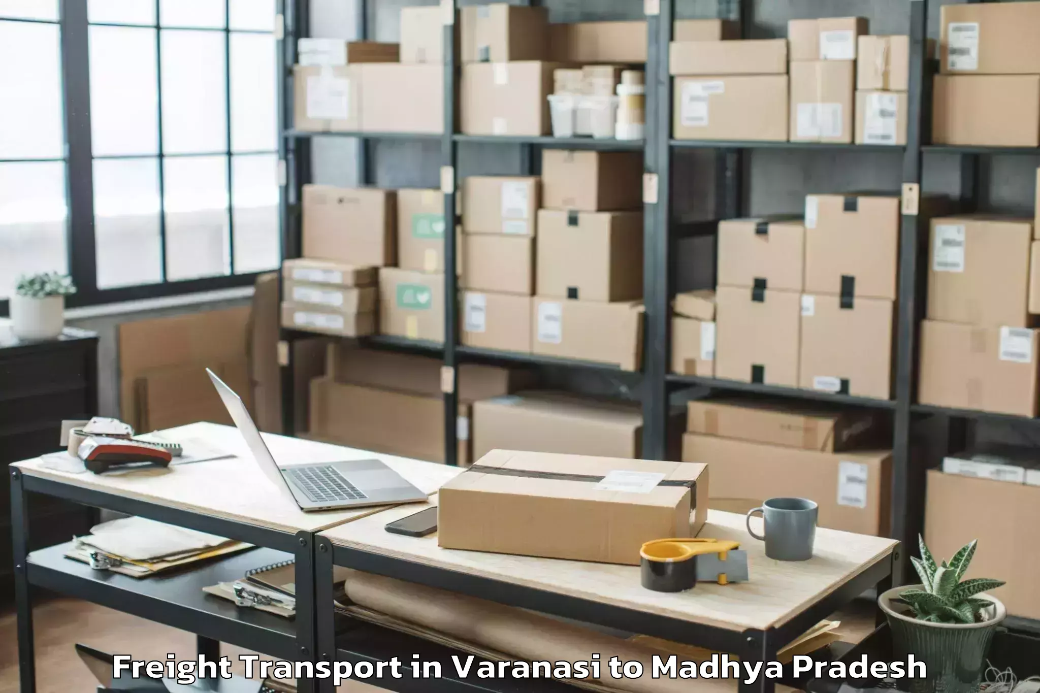 Professional Varanasi to Sanwer Freight Transport